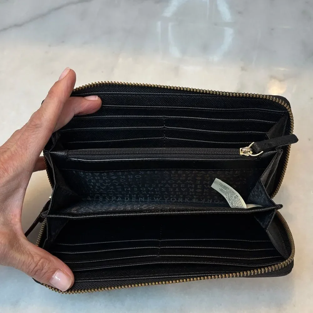 Kate Spade Wallet Leather Color block Saffiano Full Zip Continental Wallet